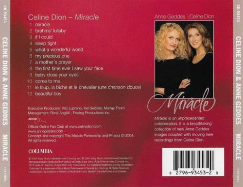 Celine Dion and Anne Geddes Miracle : Back